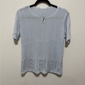 Marks & Spencer Periwinkle Light Blue Knit Blouse Size 10